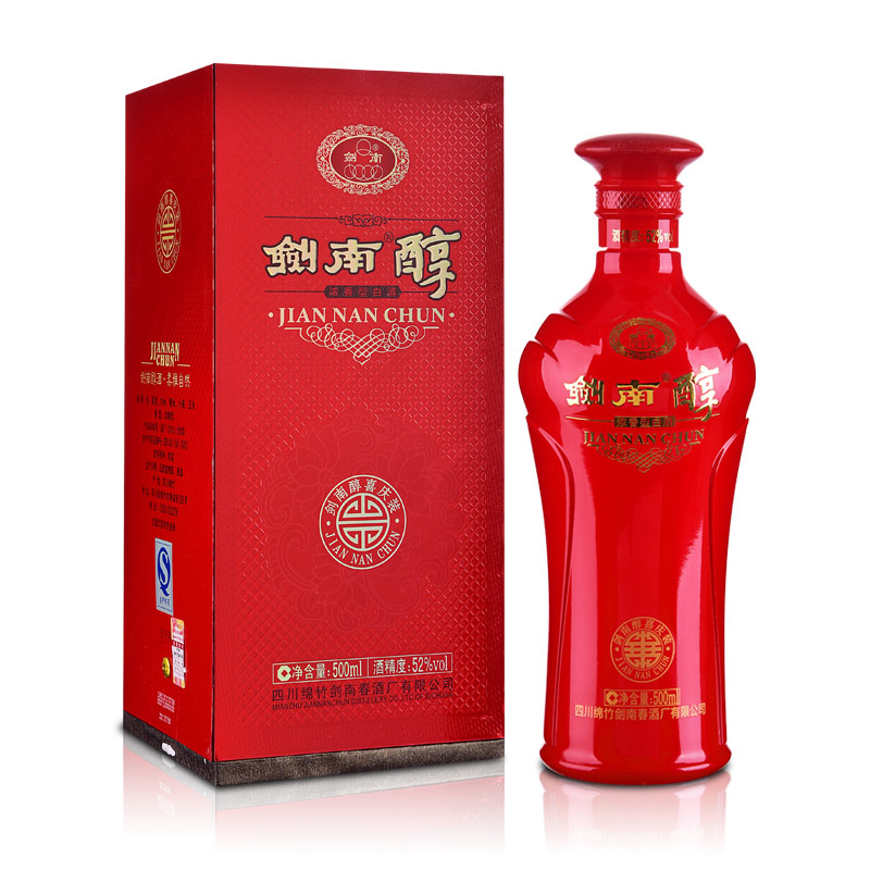 52°劍南春劍南醇（喜慶裝）500ml（6瓶裝）